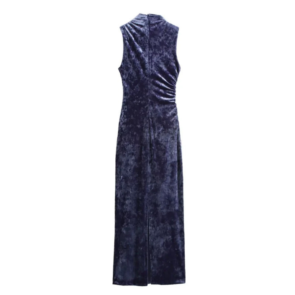 ZARA Sleeveless Flattering Ruched Bodycon Long Dress